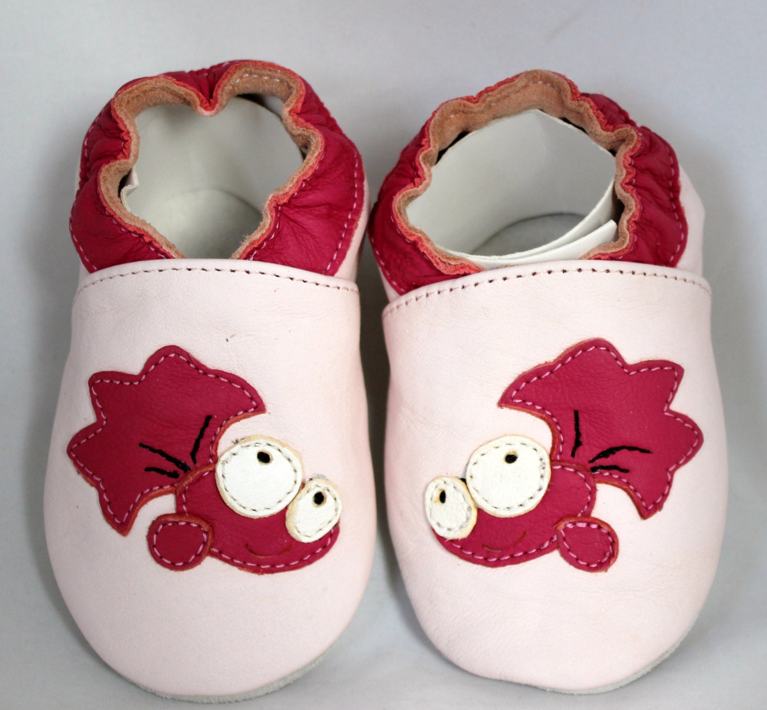6-12 month Mini Toes soft sole leather BABY shoes fish
