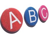 Letter Magnet, Pin, or Pocket Mirror - 2 1/4 inch Alphabet Magnet, Pinback Button, Initial Pin, 2.25 inch, Choose 1 or Build Name or Set