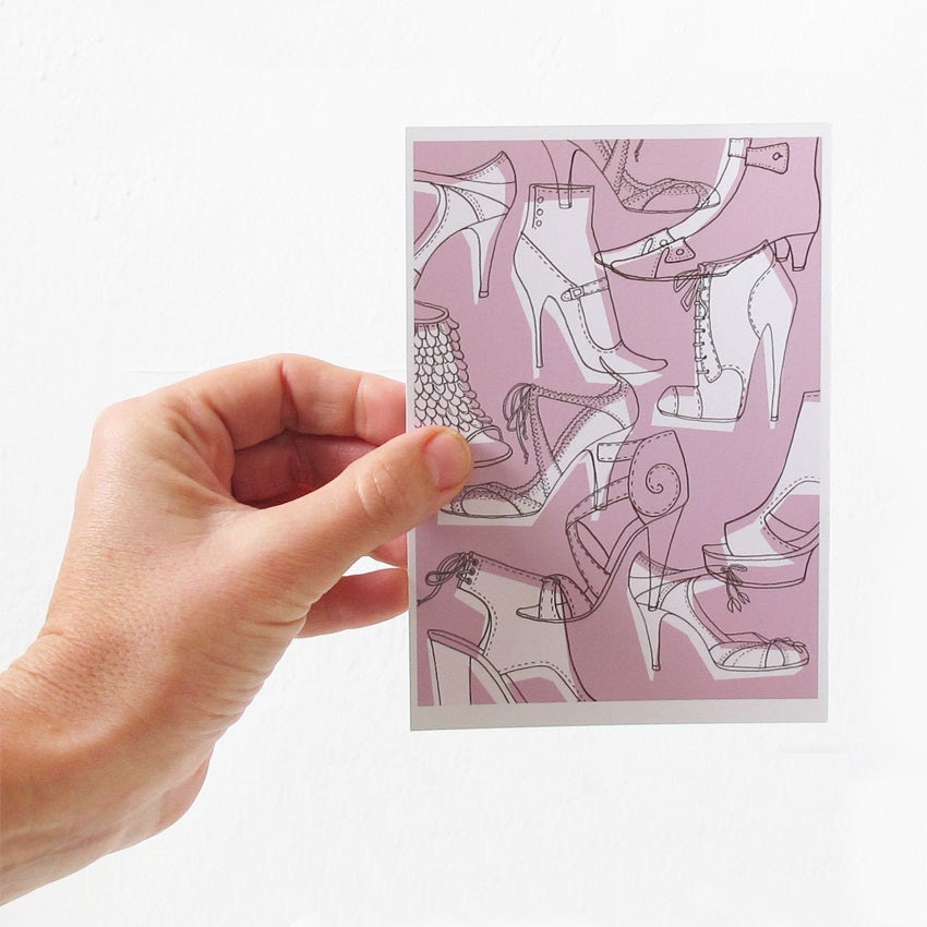 Set of 4 postcards - High Heels