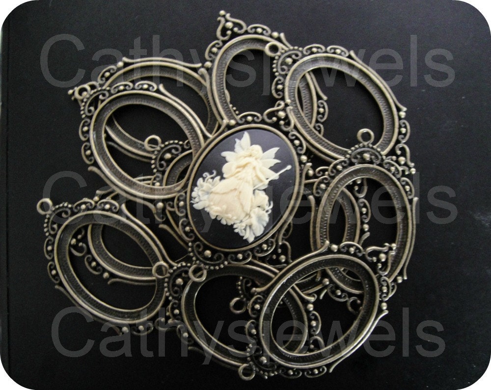 Regency Antique Gold 40x30 Cameo Settings 12 Pieces