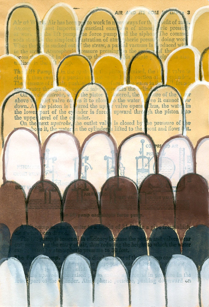 Neutral Territory - Original Painting on Antique Book Paper