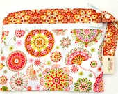 Small Double Pocket Wet Bag / Snap Strap / Pink Malibu California Dreamin  / Diapers / Gym / Swim / SEALED SEAMS