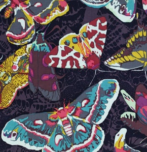 Anna Maria Horner Field Study Collection Sinister Swarm Cotton Fabric by the yard Blueberry Blue PUrple