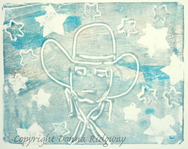 Cowboy print, cowboy journal page, digital download, scrapbooking, personal use