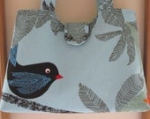 Canvas Birds in Paradise Handbag Purse Ipad Netbook Tote Retro