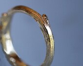 Willow twig ring, 14k yellow gold ring, Made to order, your size