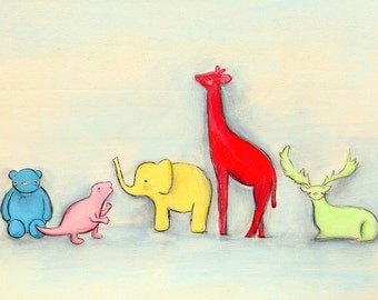 colorful zoo - 19 x 13 print by Marisa and Creative Thursday