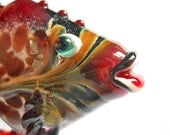 Spotted Red Fish Lampwork Glass Beads, handmade artisan pendant necklace, designer jewelry supplies, diver focal bead, SRA, CGGE, tt team