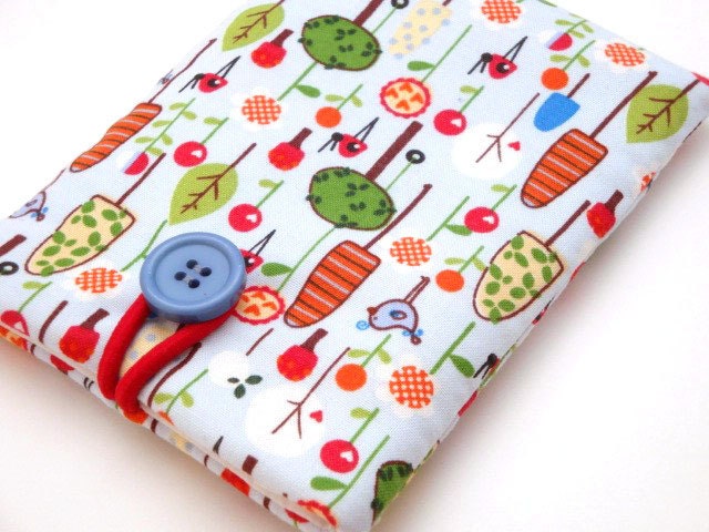 Padded Gadget Case for iPod Touch, iPhone4 or Camera-Trees, Birds and Mushrooms