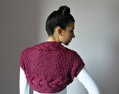 Handknit Cable Shrug Bolero - Cyclamen, Magenta, Pink - Handmade - Mohair Cashmere - Super Soft - Feminine