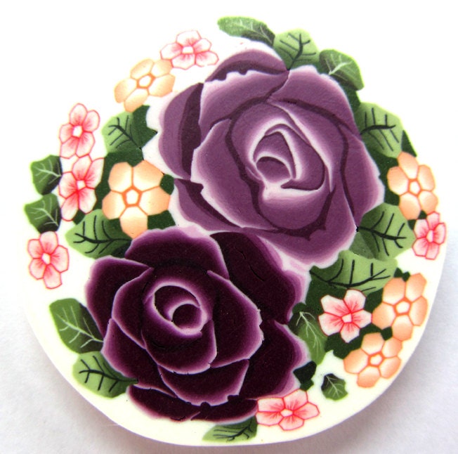 Polymer clay cane. Large and rich in details and consists of several flowers  -  Moonlight
