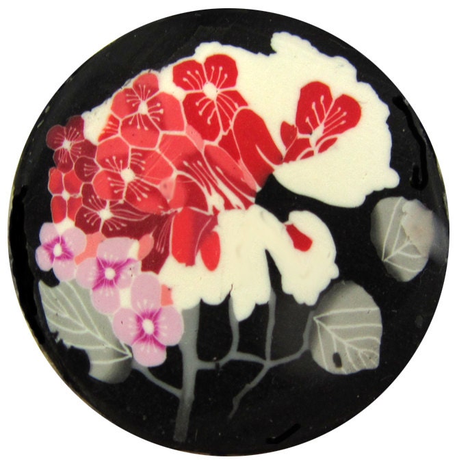 Big polymer clay branch of flowers cane