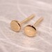 4mm Mod Dot Earrings 14k Gold Posts Tiny Studs Hammered Flat Studs by SARANTOS