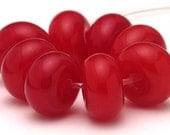 Handmade Lampwork Spacer Beads Red Translucent SRA