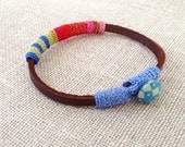leather and cotton bracelet
