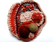 MIXED MEDIA BROOCH - crochet and embroidery - limited edition