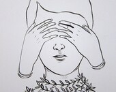 STUDIO SALE No Thyme Original Drawing Framed