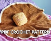 PDF Crochet Pattern - Pancake Lovey - security blanket with butter pillow