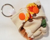 Campfire (Tan CV lining) - Mini Fitted Cloth Diaper Keychain