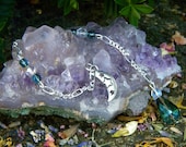 Blue Moon Czech Crystal Pixie Pendulum - Scrying, Divination, Spiritual Wisdom, Dowsing, Magickal Tools, Wicca, Pagan