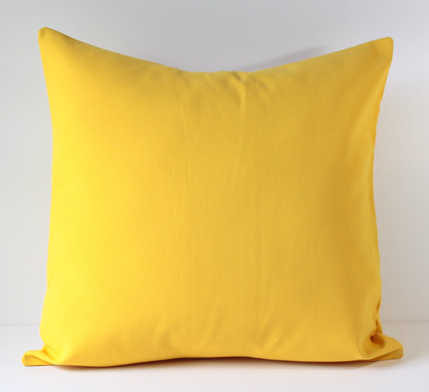 Decorative Pillow Cover - SOLID Corn Yellow Canvas - 18 x 18 Cushions Pillows - Home Nursery Decor - Dorm