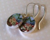 Map Earrings  Sterling Silver  Hand Forged Long Earwires Made to Order You Choose the City