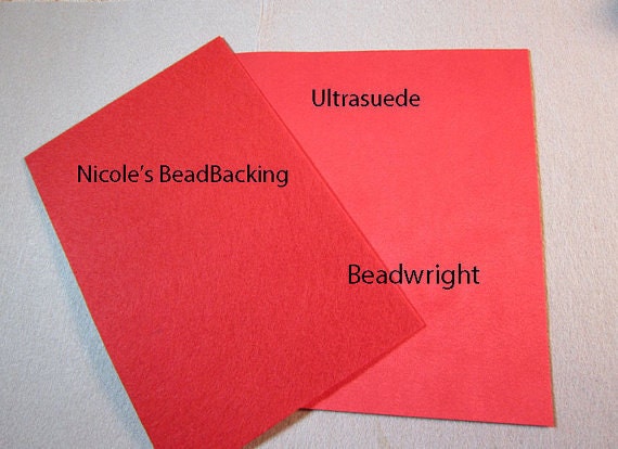 Ultrasuede with Nicoles BeadBacking Great Combo for Beading True Red