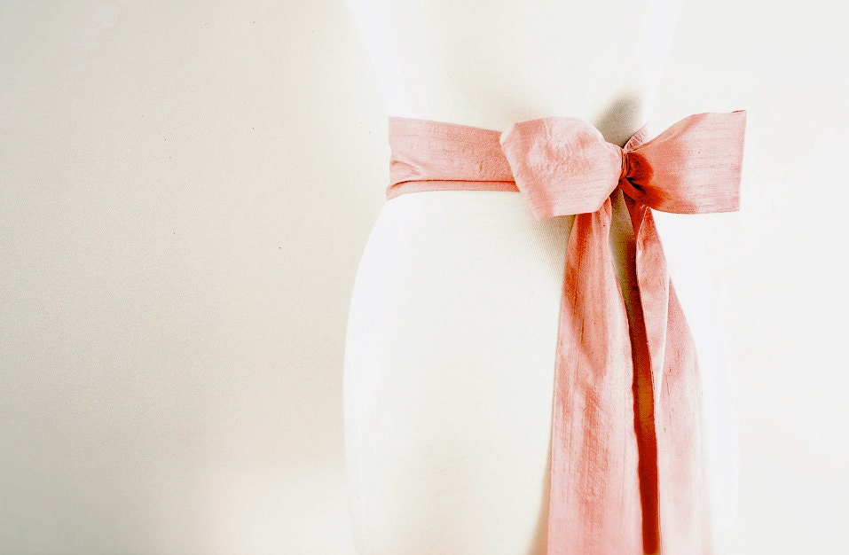 personalized silk wedding sash, dress sash, neon pink