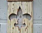 Reclaimed Wood Fleur De Lis,  New Orleans Decor, Salvaged Wood Art