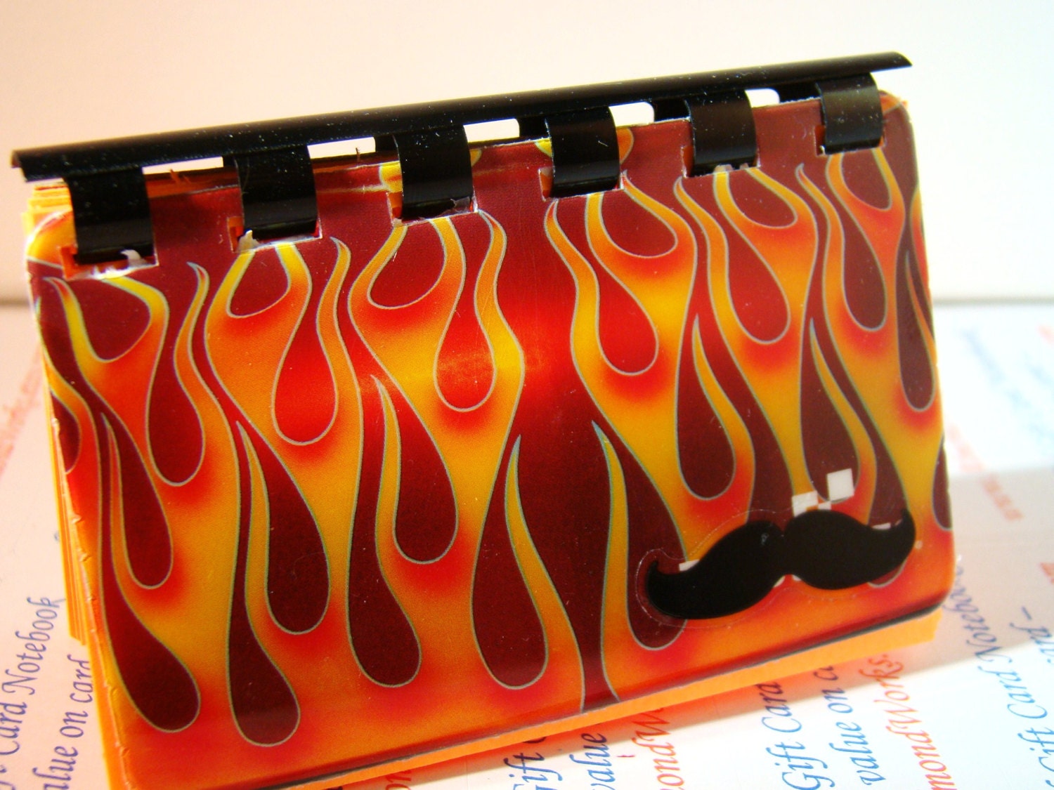 Orange Flames uPcycled Giftcard Notebook