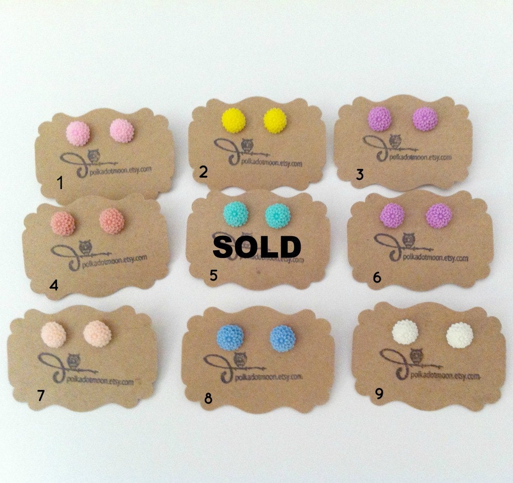 SALE - Mini Posy Post Earrings - Choose Your Color - Last Chance