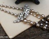 Vintage Rhinestone and Pearl One of a Kind Bracelet.. Dolled Up Two