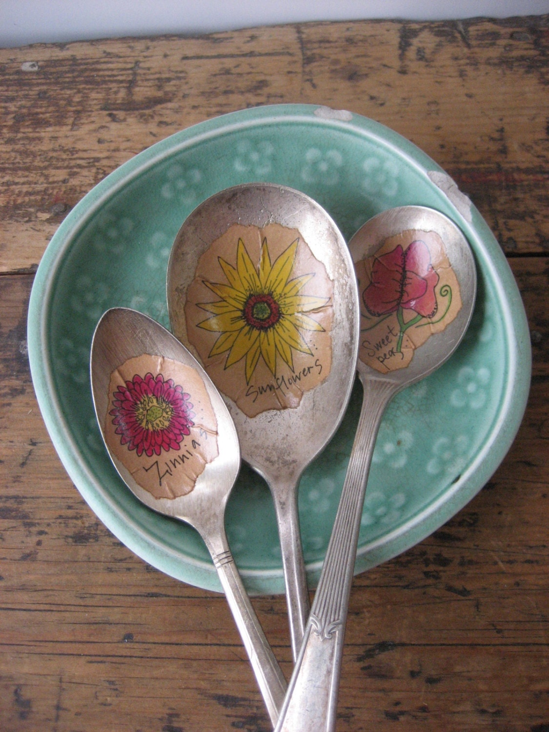 Everlasting Bouquet Custom Silver Spoon Flower Garden Markers