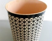 Vintage Colorware NC Metal Black and Pink Trash Can