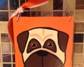 Handpainted Pug - Acrylic on wood