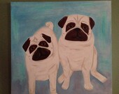 Pug  24 x 24 - Original Acrylic Painting on Canvas