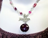 A New World Thru Rose Colored Glasses Necklace OOAK Hand Painted Peace Dove