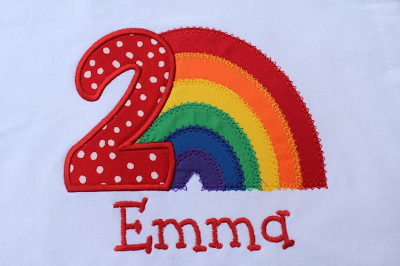 Custom Personalized Girls ages 1-9 Rainbow Birthday Party  Long or Short Sleeve T shirt Photo Prop Gift
