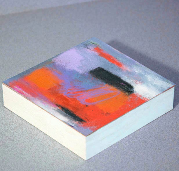 Orange Abstract - Blue Abstract - Abstract Painting - Abstract Art - Wood Block - Canvas Pring