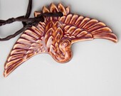 Flying Crane Porcelain Ceramic Necklace
