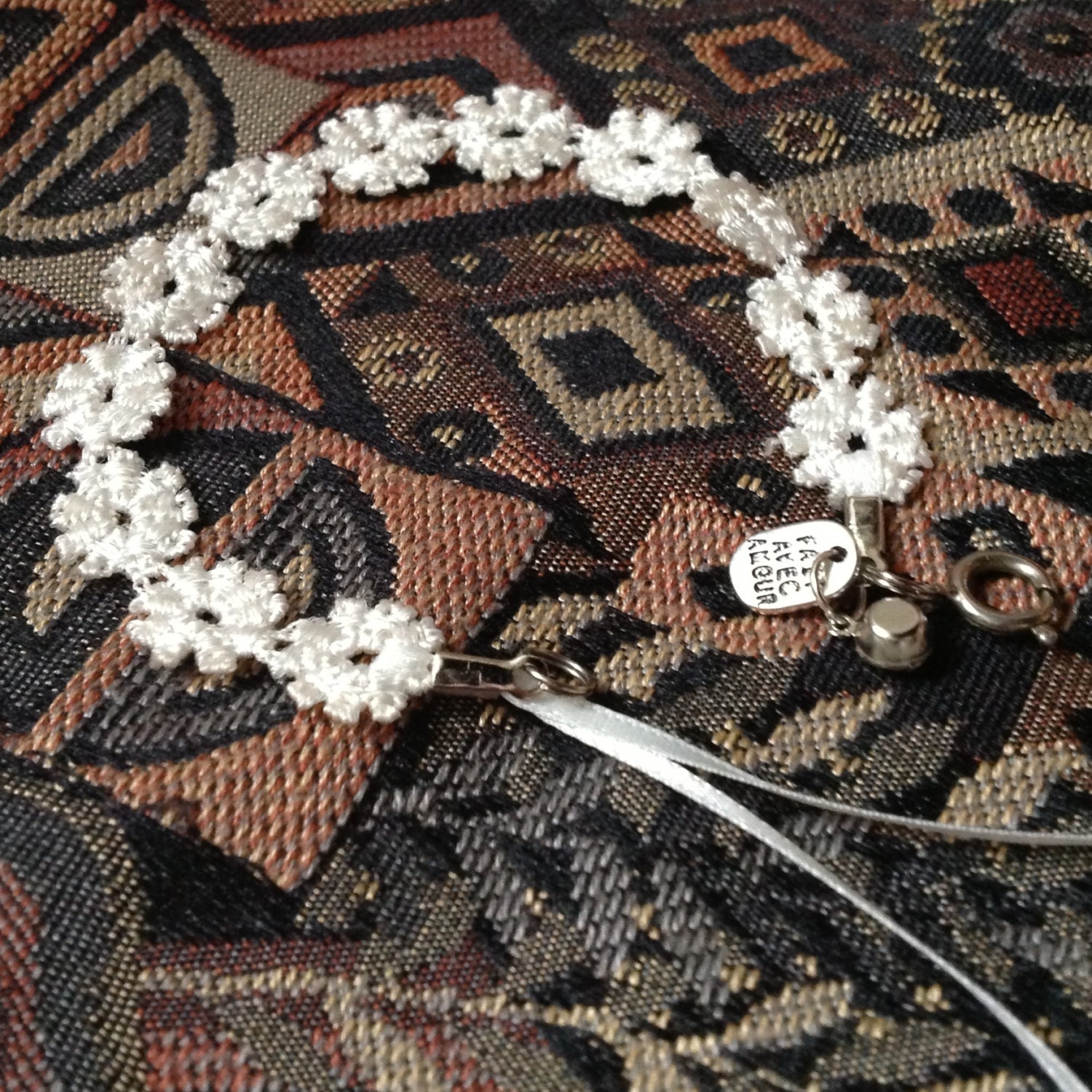 Vintage Precious Wedding Dress Trim Bracelet in Cream Ecru