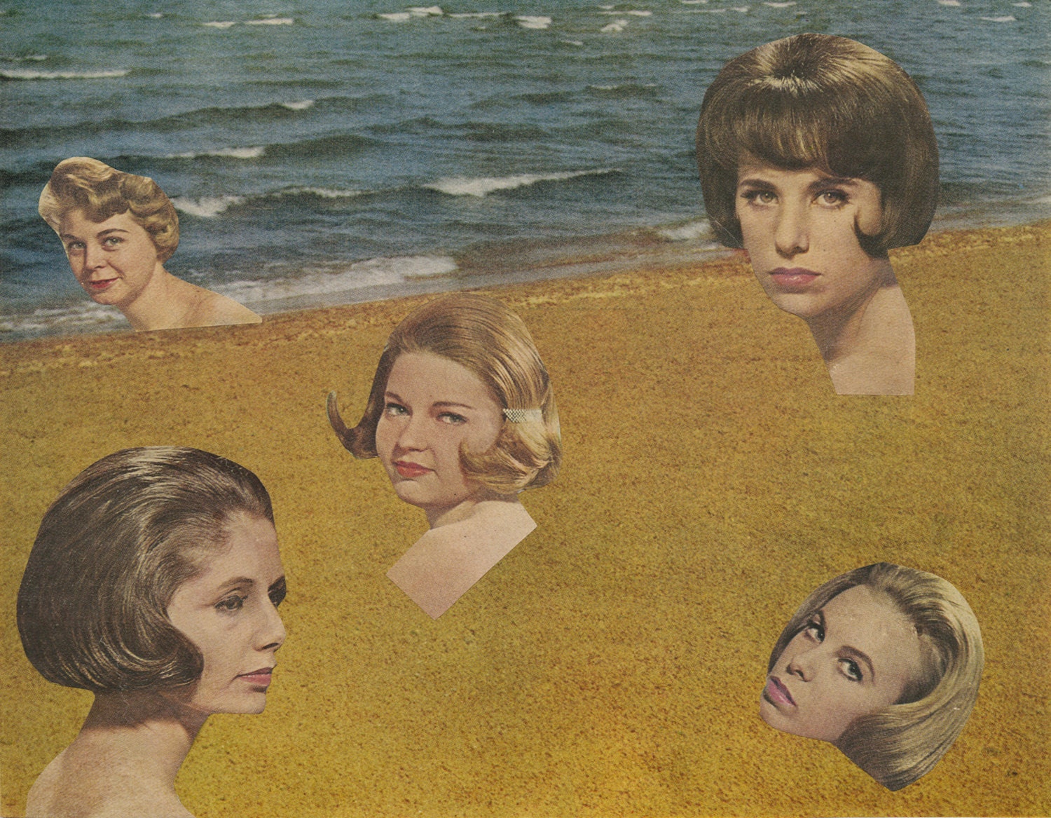 Low Tide. Limited edition print of an original collage by Vivienne Strauss.