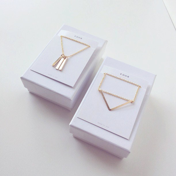 Gold fill chevron - small gold v necklace - minimalist modern jewelry - women gift under 40