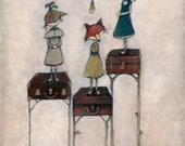 Girls with Wolf, Bird, and Fox mask