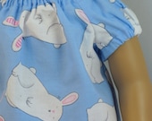 So Many Bunnies Peasant Blouse for 18 inch doll