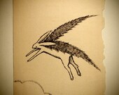 Original Drawing - Flying Rabbit