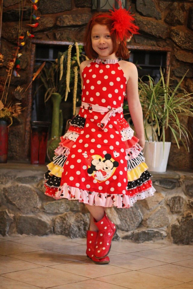 Custom Boutique Vacation Ruffle Applique of Your Choice Dress