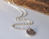 Etsy, Tiny Silver Dot Necklace, Silver Circle Necklace, Fine Silver Necklace, PMC Necklace, Precious Metal Clay Necklace