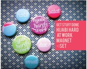 Hijabi Hard at Work Magnet Set