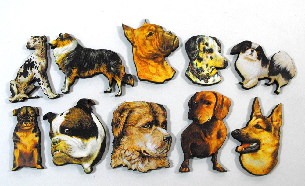 Wooden Dogs - Collection of 10 Laser Cut Wood Dogs